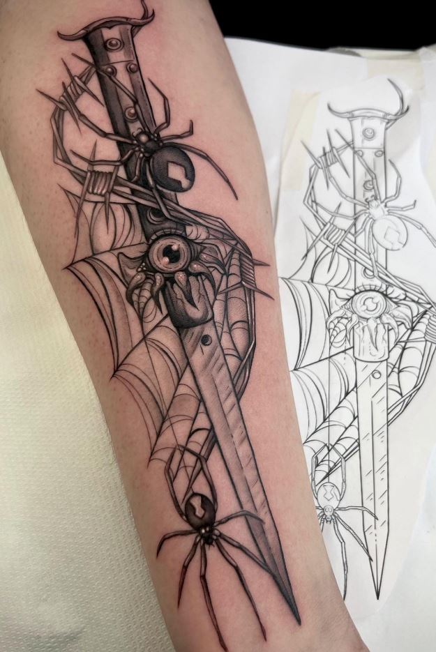 Spider Blade Tattoo