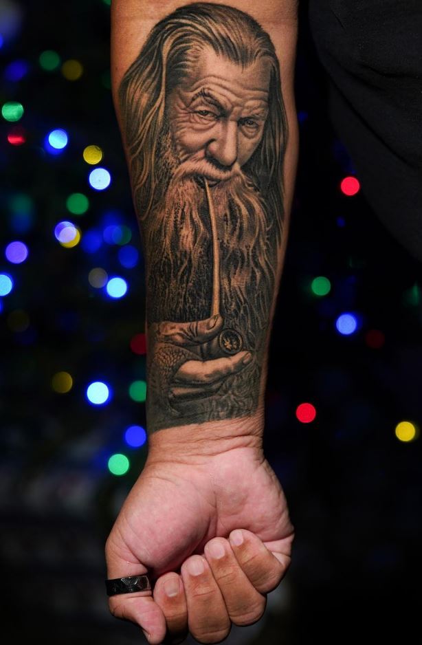 The Lord of the Rings Arwen The Hobbit Gandalf Tattoo the hobbit angle  white text png  PNGWing